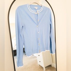 J Crew baby blue cardigan sweater